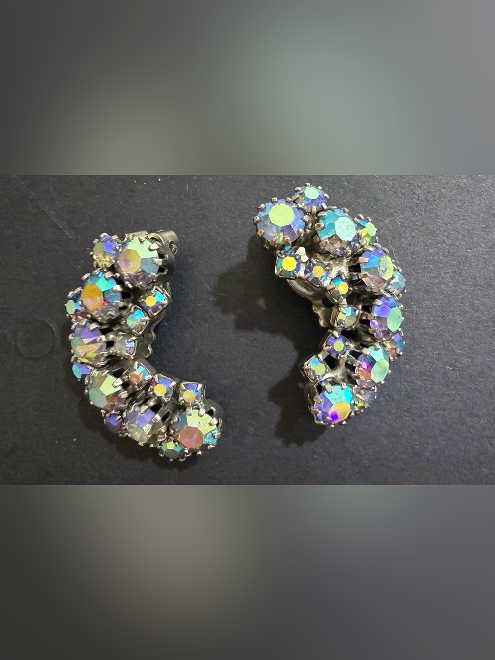 Aurora Borealis Clip-On Earrings
